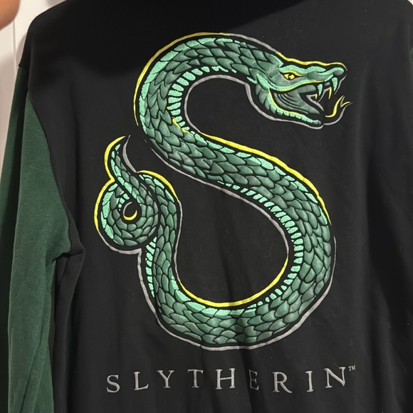 Harry Potter Slytherin letterman style button up jacket - Picture 2 of 4
